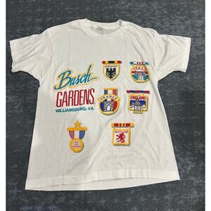 Vintage 80s Busch Gardens Williamsburg Theme Park - Size L White